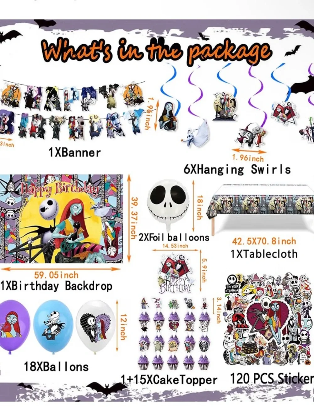 Nightmare Before Christmas Party Decoration Kit - Multicolor